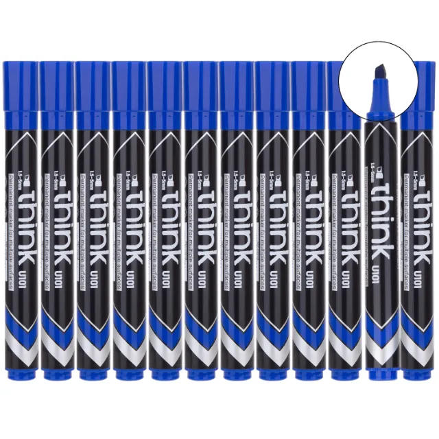 [6921734941152] MARCADOR PERMANENTE PUNTA CINCEL AZUL C12 DELI U10130