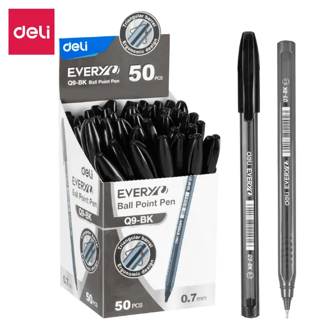 BOLIGRAFO NEGRO 0.7MM C50 DELI Q9-BK