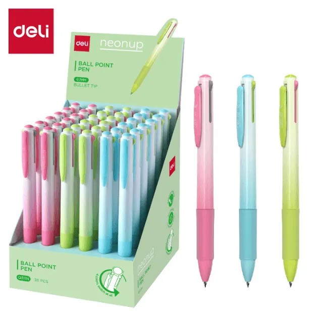 [6932673724935] BOLIGRAFO RETRACTIL 4 EN 1 SURTIDO 0.7MM DELI Q311N