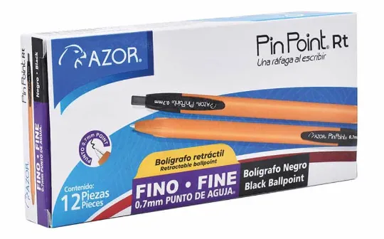 BOLIGRAFO RETRACTIL 0.7MM C12 AZOR PIN POINT FINO