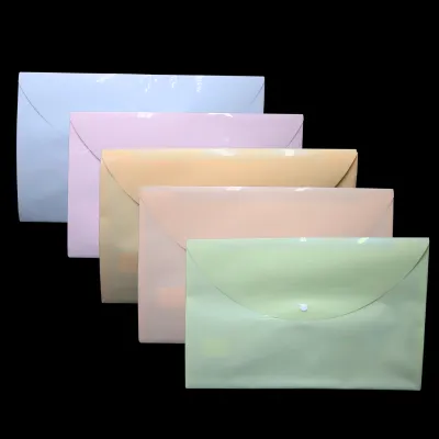 SOBRE PLASTICO OFICIO COLORES PASTEL CON BROCHE DELI F731