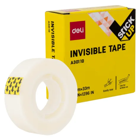 [6935205303660] CINTA ADHESIVA TRANSPARENTE INVISIBLE 18X33 DELI A30110