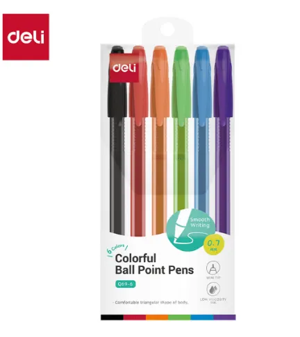 [6942233667756] BOLIGRAFO 0.7MM COLORES C6 DELI Q69-6