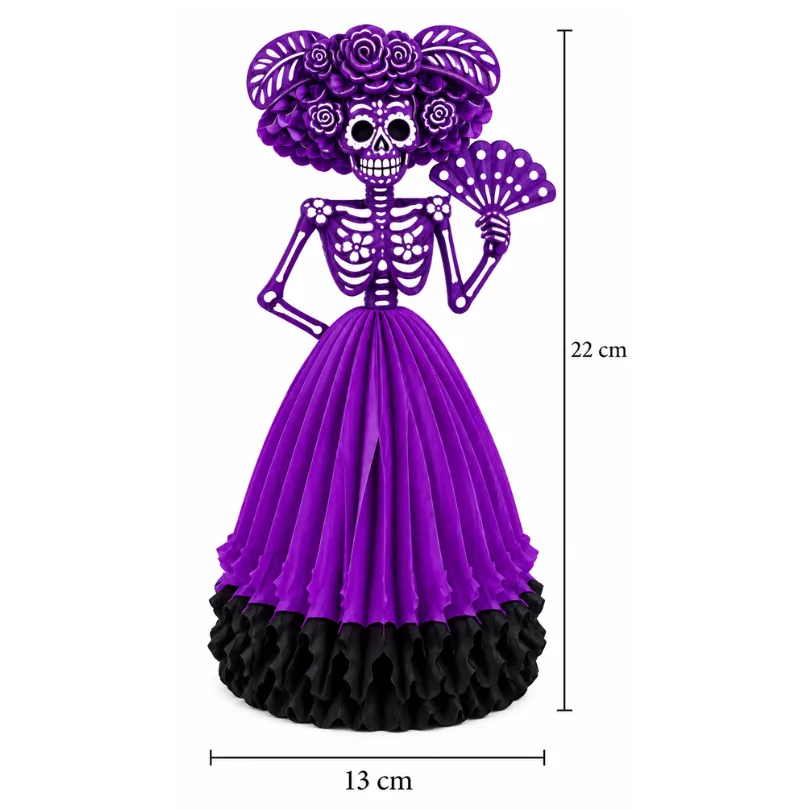 NOV CATRINA CON ABANICO MORADA 22CM