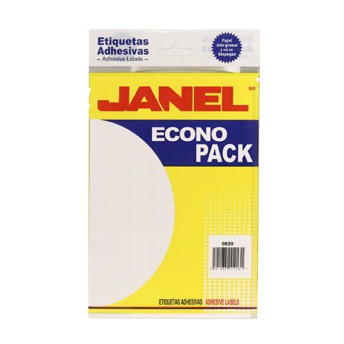 [7501035112131] ETIQUETA JANEL 08X20 BLANCO ECONOPACK