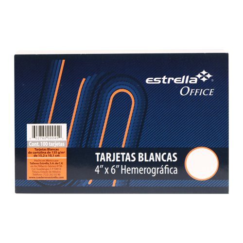 [602760000452] FICHA 4X6 BLANCO C100 ESTRELLA