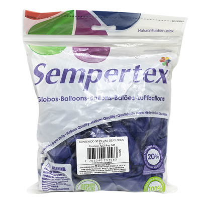 [7703340231563] GLOBOS SEMPERTEX 12 FASHION AZUL REY C50