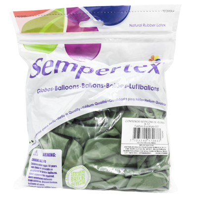 [7703340170633] GLOBOS SEMPERTEX 12 FASHION EUCALIPTO C50