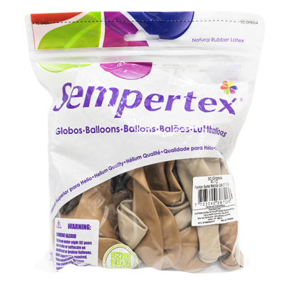 [7703340387246] GLOBOS SEMPERTEX 12 FASHION SURTIDO MEZCLA CAFE C50