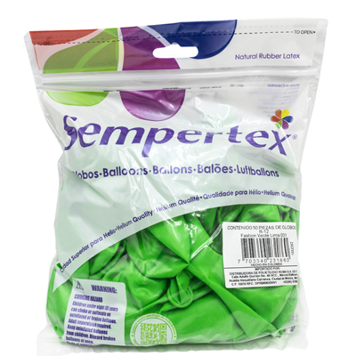 [7703340231860] GLOBOS SEMPERTEX 12 FASHION VERDE LIMA C50