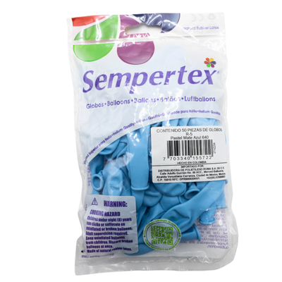 [7703340155722] GLOBOS SEMPERTEX 5 PASTEL MATE AZUL C50