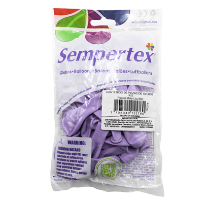 [7703340155760] GLOBOS SEMPERTEX 5 PASTEL MATE LILA C50