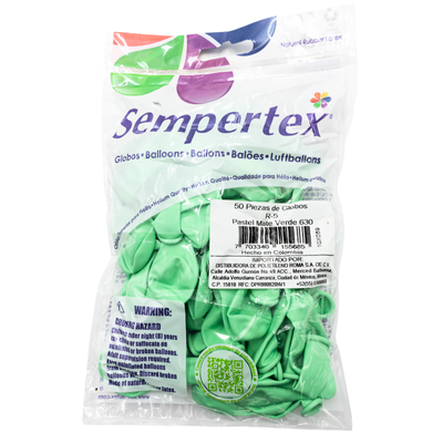 [7703340155685] GLOBOS SEMPERTEX 5 PASTEL MATE VERDE C50