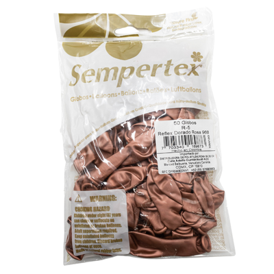 [7703340169873] GLOBOS SEMPERTEX 5 REFLEX DORADO ROSA C50