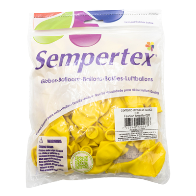 [7703340220567] GLOBOS SEMPERTEX 9 FASHION AMARILLO C50