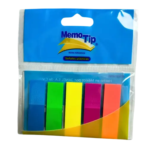 [7501035110809] MEMOTIPS BANDERITAS SEÑALES PLASTICAS NEON 125H JANEL