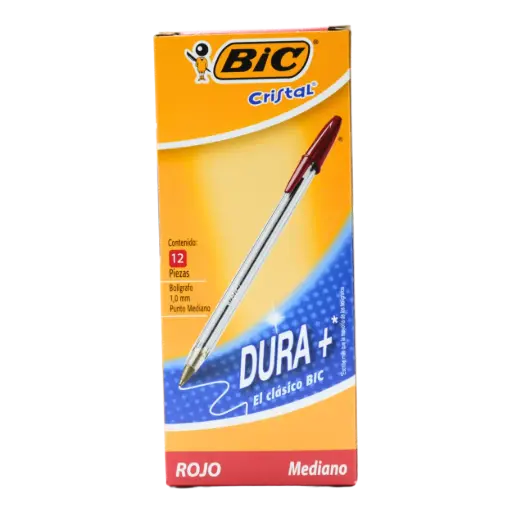 [PPBMR] PAQ PLUMA BIC MED ROJA C12