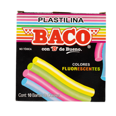 [7501174965032] PLASTILINA FLUORESCENTE C10 BACO PL101