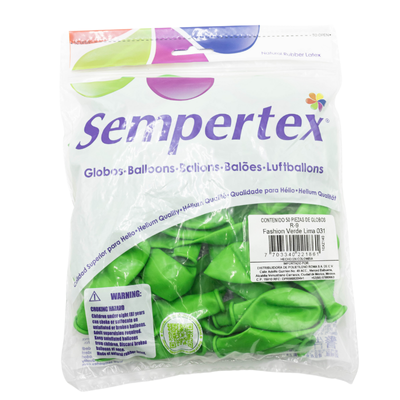 [7703340221861] GLOBOS SEMPERTEX 9 FASHION VERDE LIMA C50
