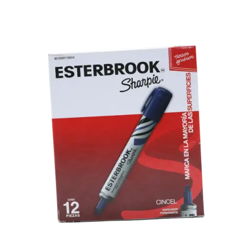 [7501030605980] PAQ MARCADOR PERMANENTE GRUESO AZUL ESTERBROOK C12