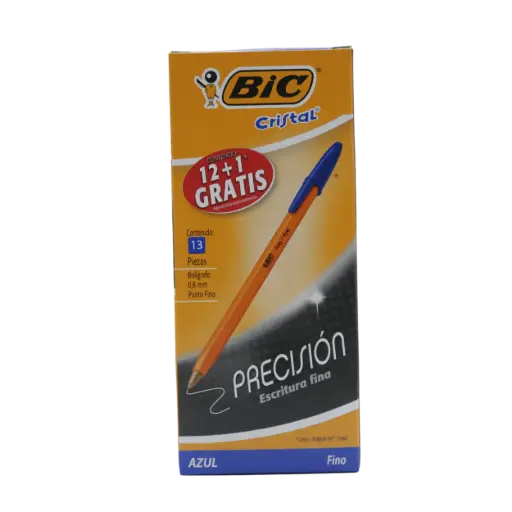 [PBFAC12] PAQ PLUMA BIC FINO 0.8MM AZUL C/12